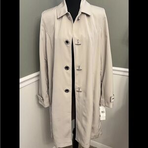 JONES NEW YORK Womens Size M Lined Beige Mid Length Jacket